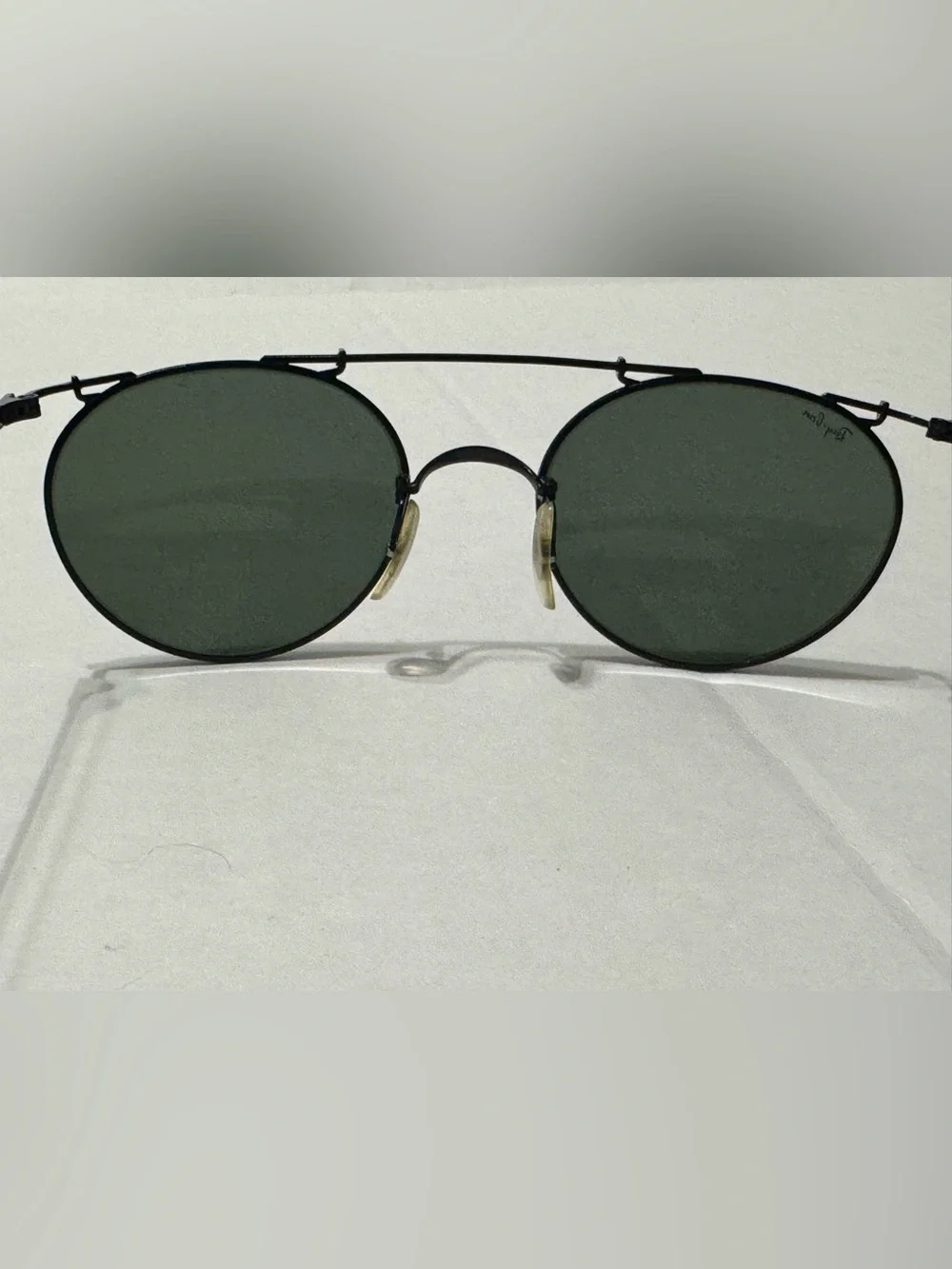 Vintage B&L Ray-Ban Classic Metals Small Round Metal Black G-15 Sunglasses